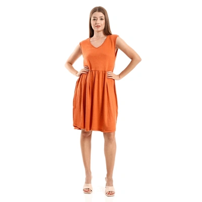 قميص نوم سادة بدون أكمام