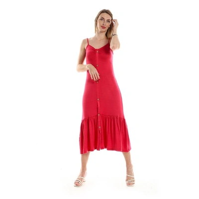 فستان حمالات رفيعة وأزرار