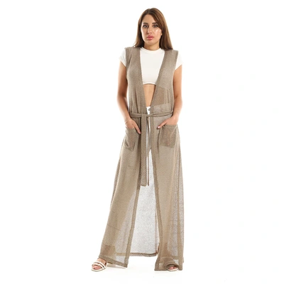 كارديجان طويل بدون أكمام