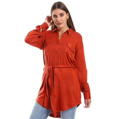 قميص بكم و حزام حريمي