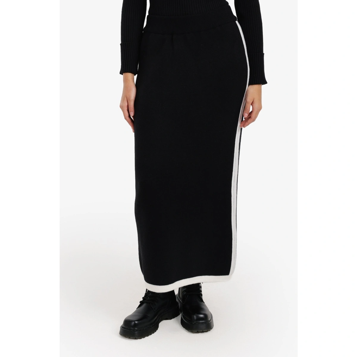 Clue Striped Tight Skirt - Black 18223