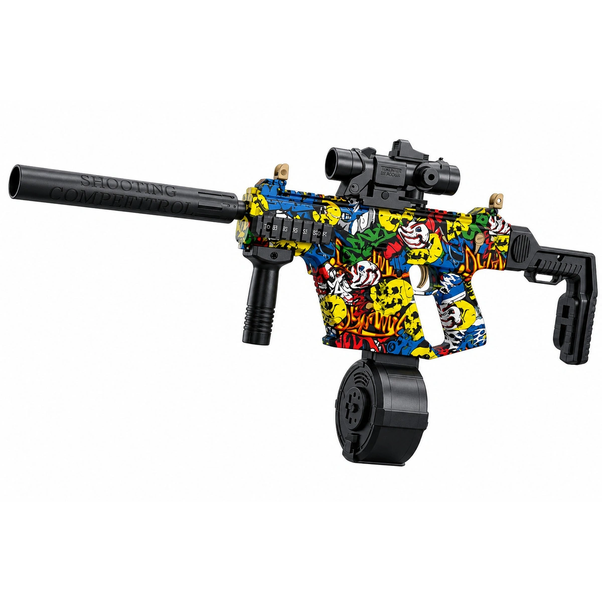 Vector Graffiti Gel Blaster Toy Gun with Scope & Rechargeable Battery