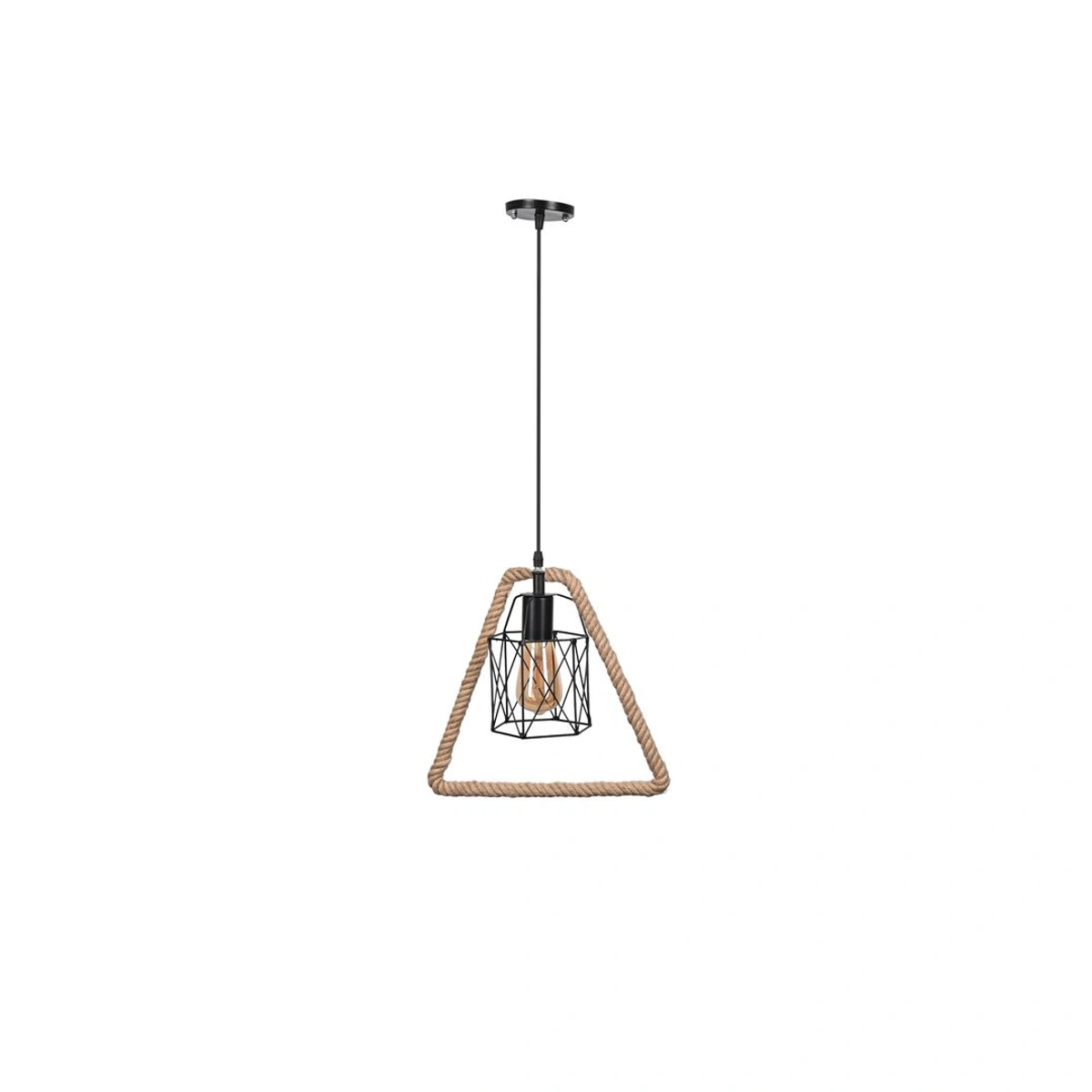 EL Rawda Modern Beige Linen Rope Ceiling Lamp - RL-KR-015