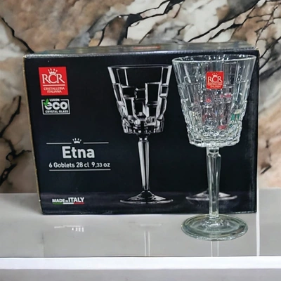 طقم كاسات ار سي ار كريستال - 6 قطع - 280 مللي - Etna