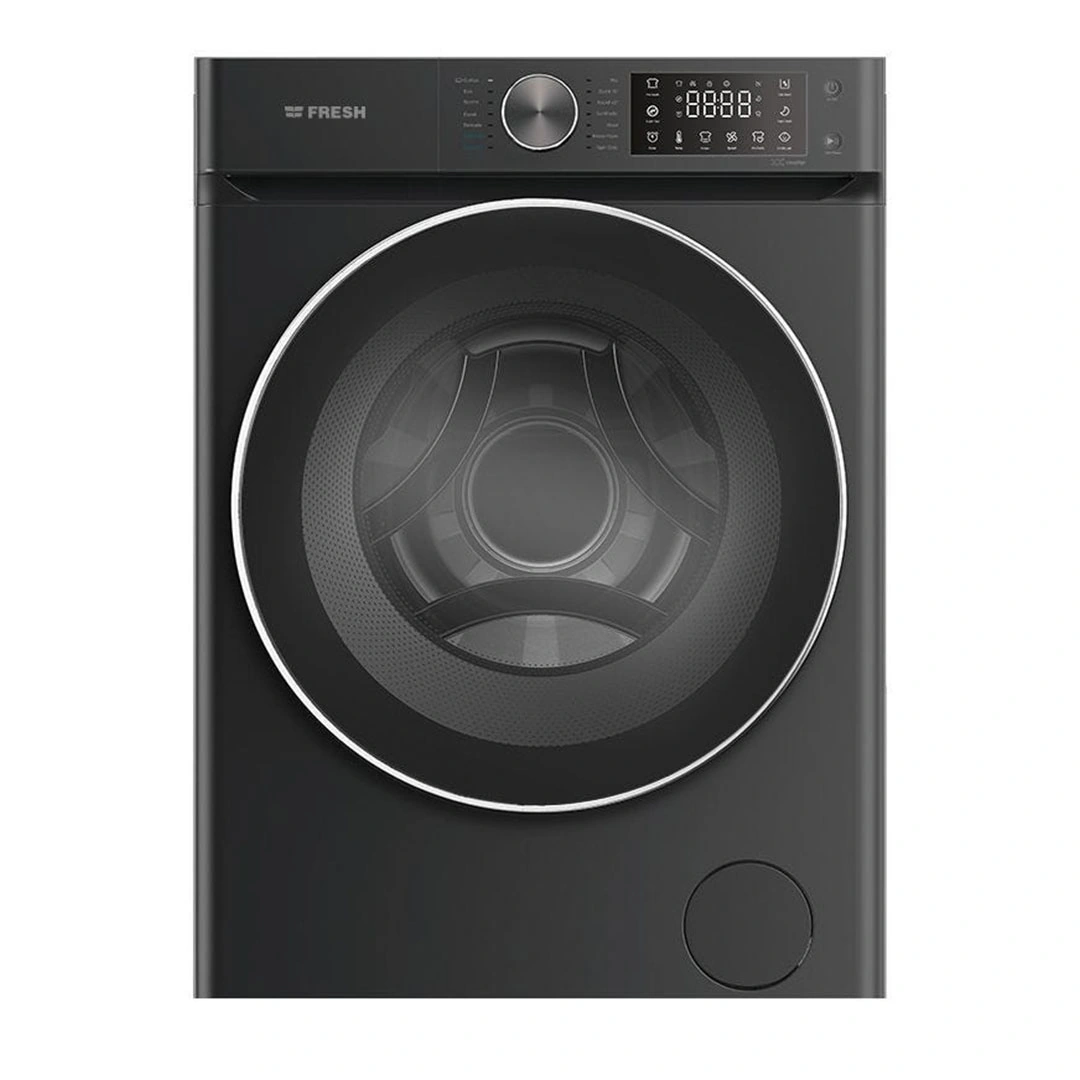 غسالة ملابس فريش فول اوتوماتيك بتقنية الانفرتر - تحميل امامي - 8 كجم - أسود - 500016433
