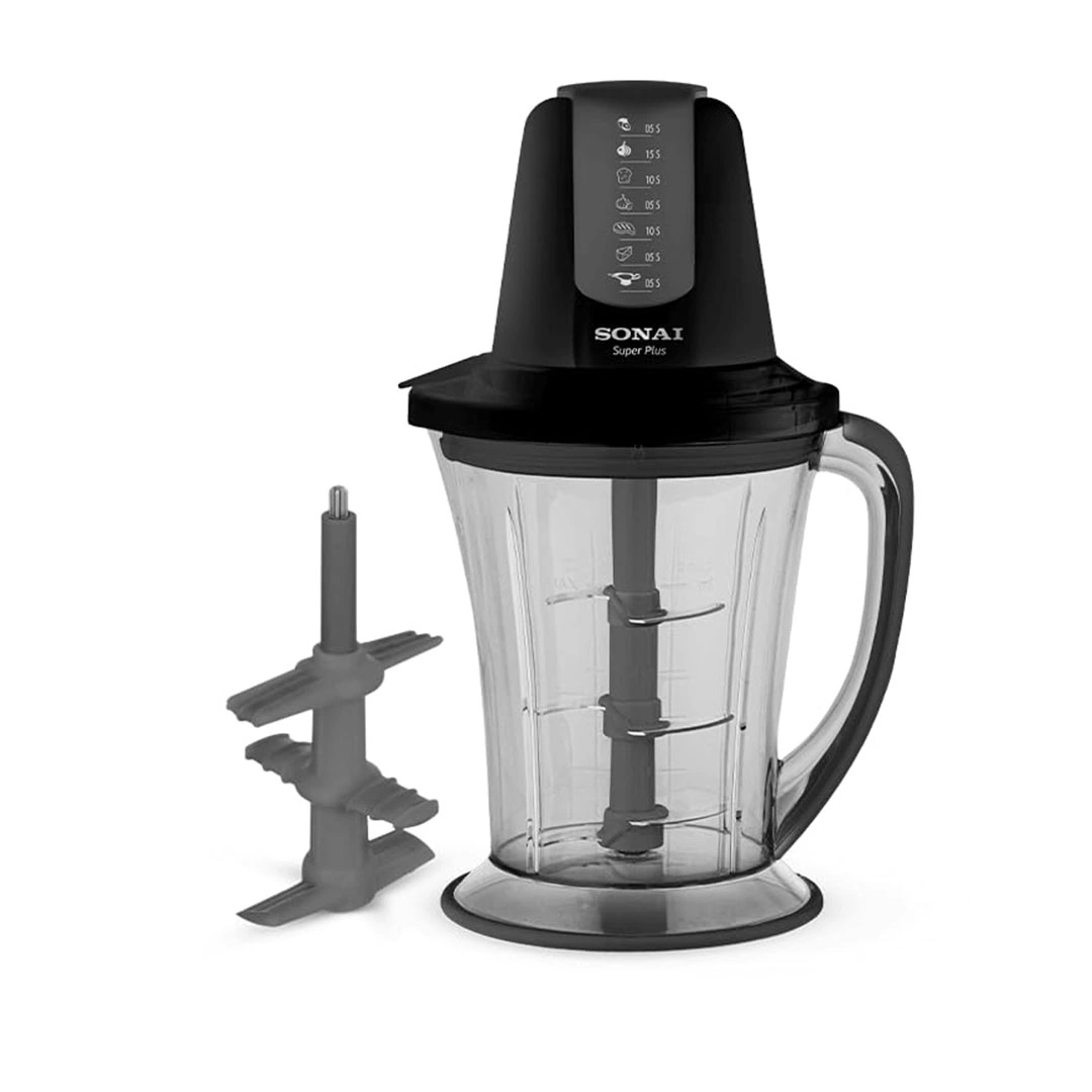 قطاعة سوبر بلس - 3 سكاكين - 6 شفرات - 1.5 لتر- 700 وات - أسود - MAR-3077