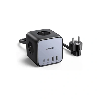 شريط شحن وبيانات يوجرين DigiNest Cube 65 وات - 3 منافذ + 2 USB-C - أسود 60113