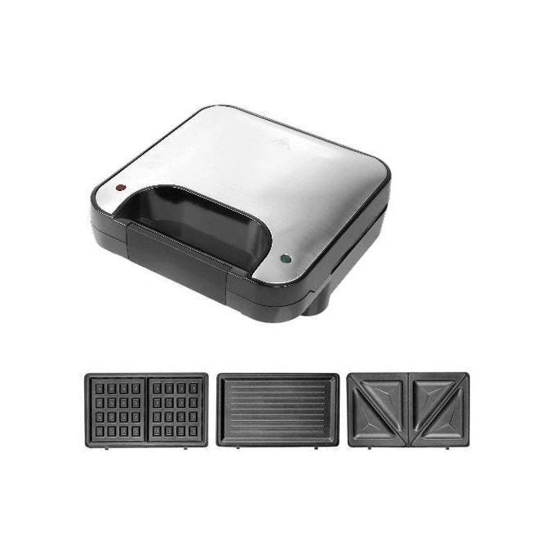 صانع سندوتشات متعدد الوظائف 3 في 1 - فضي وأسود من سيتي - 800 وات - 3 ألواح - HMA-1041