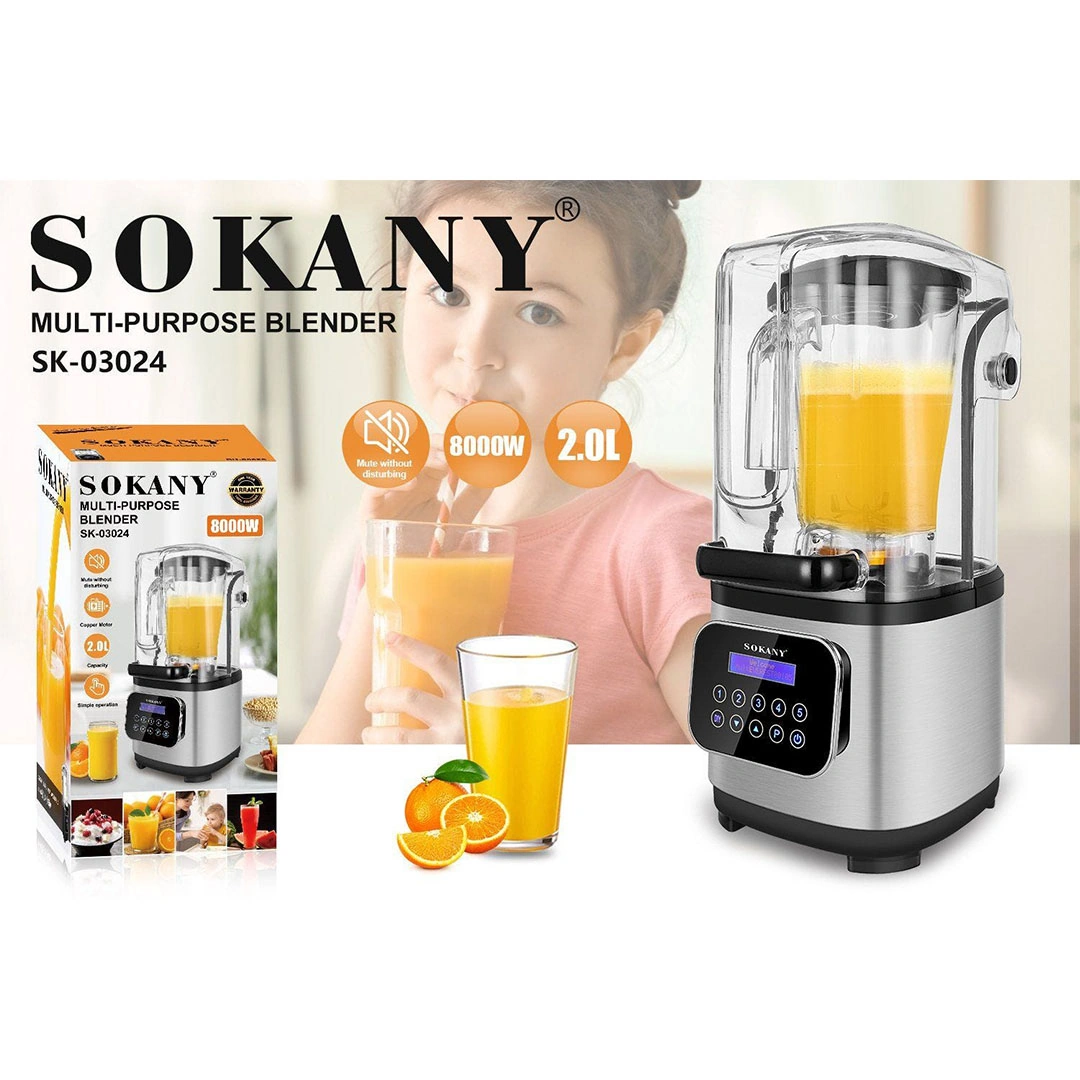 خلاط رقمي صامت 8000 وات من سوكاني - سعة 2 لتر - SK-03024