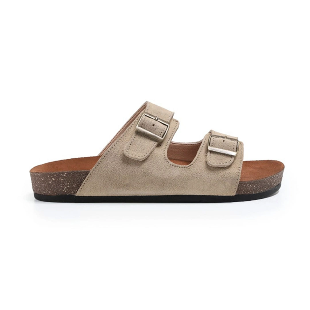 شبشب جلد سويدي رجالي - بيج - RE-513