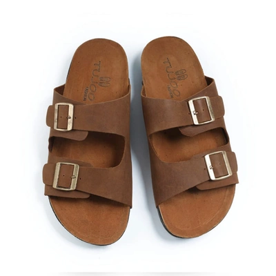 شبشب جلد سويدي رجالي - بني - RE-515