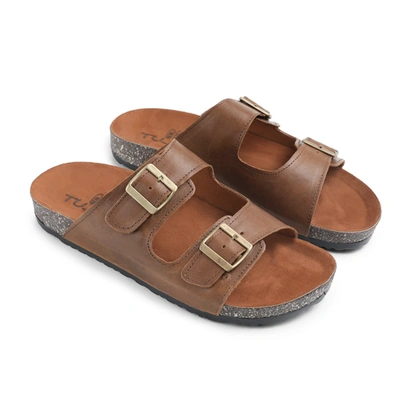 شبشب جلد رجالي - بني - RE-518