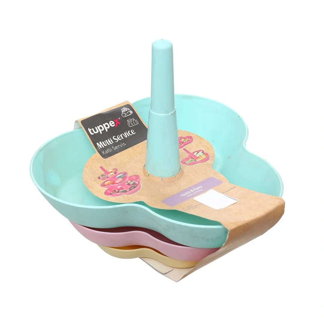 طقم أطباق تاسلي بلاستك - 3 طبقات