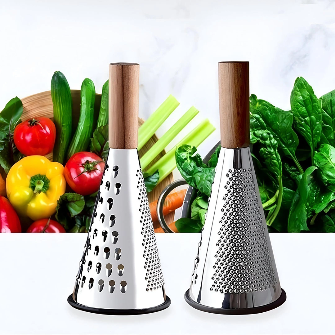 مبشرة جبن مخروطية بمقبض خشبي - 2 قطعة