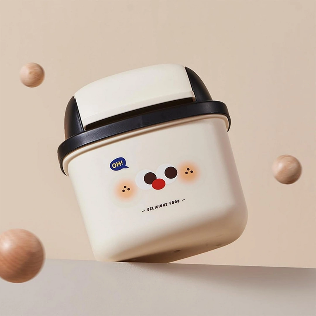 سلة مهملات سطح المكتب - أبيض