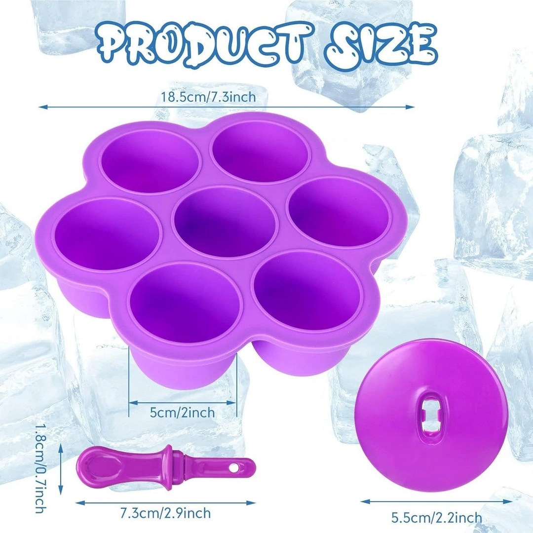 قوالب آيس كريم قابلة لإعادة الاستخدام - 7 تجاويف