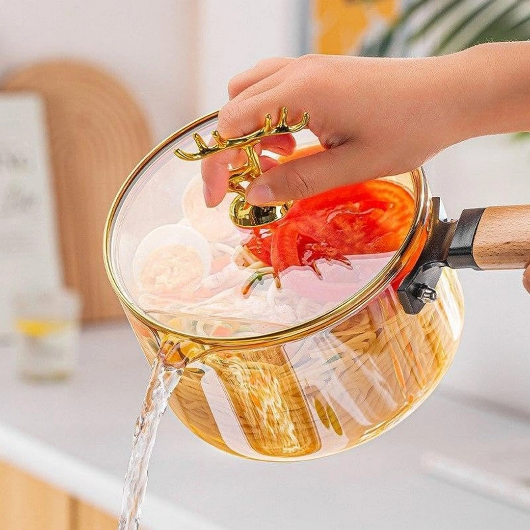 كسرولة بايركس بيد خشب