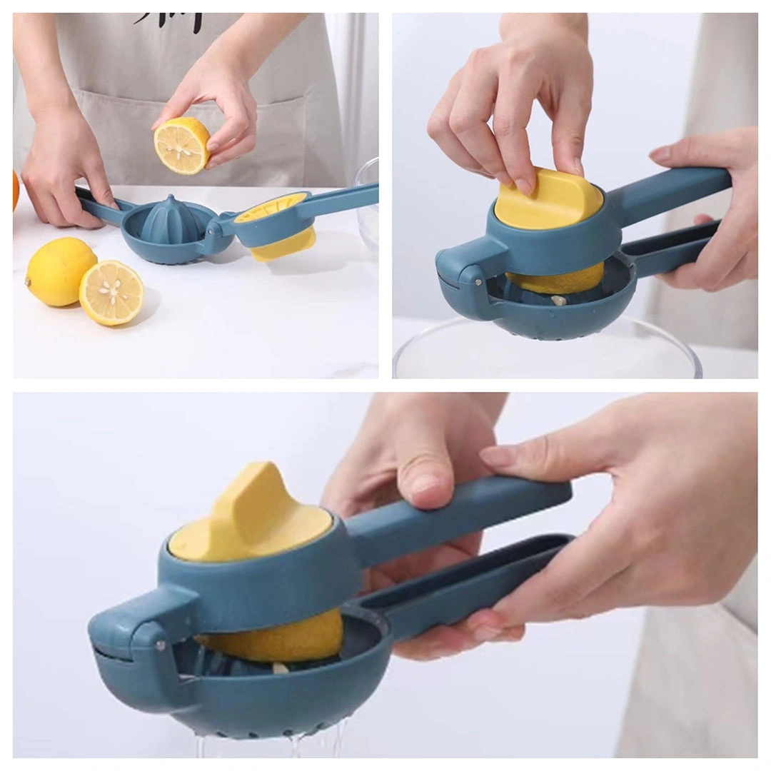 عصارة ليمون يدوية بلاستيك - أزرق