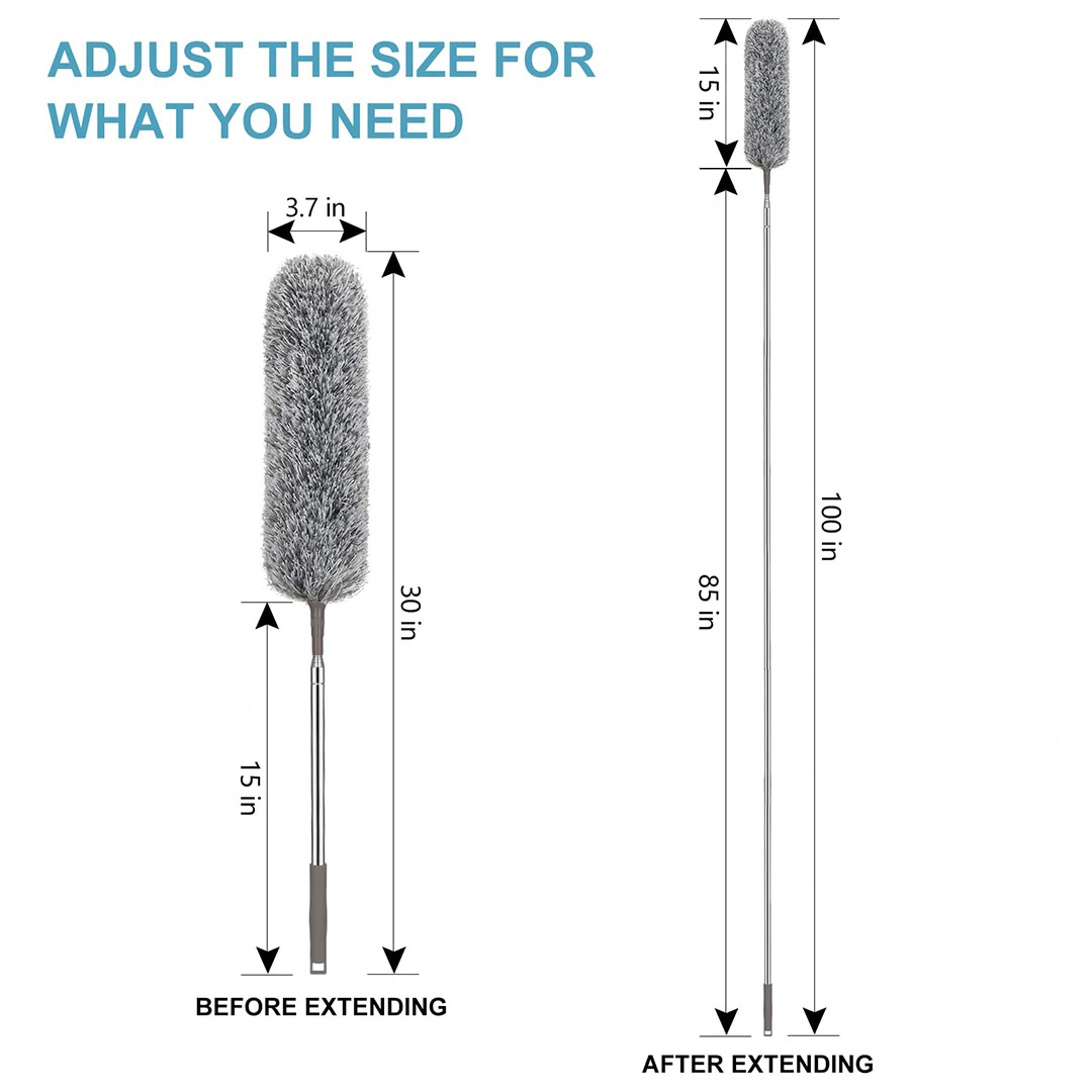 زعافة غبار ريش مايكروفايبر قابلة للتمدد - 76 سم - 2.54 متر