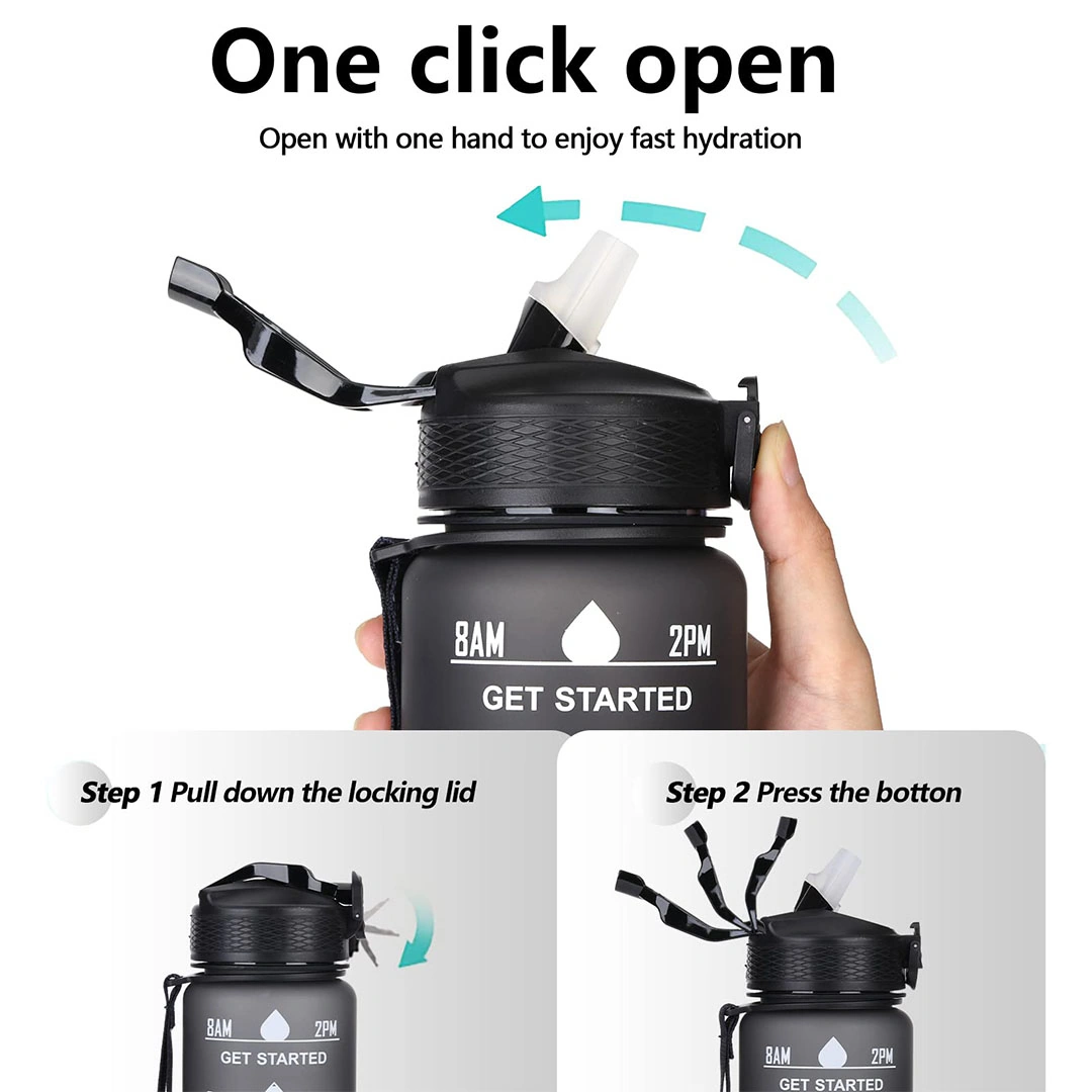 زجاجة مياة بلاستيك - 1 لتر - أسود