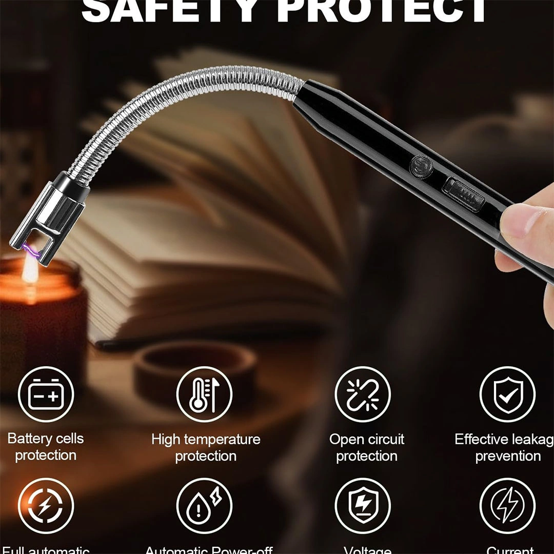 ولاعة بلازما بدون لهب - 2 قطعة - أسود / أزرق