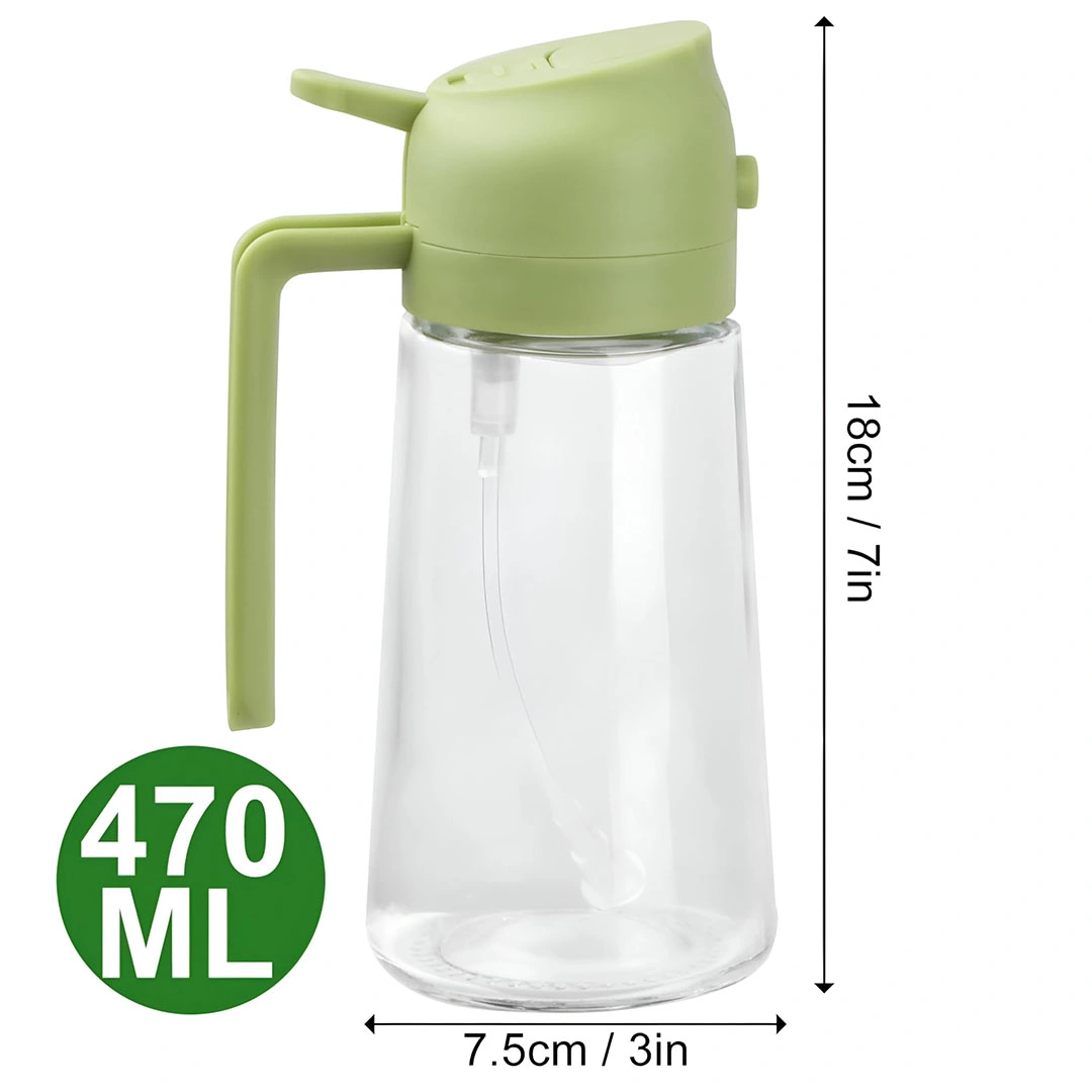 زجاجة وبخاخ للزيت 2*1 - 470 مل - 3 قطع - مينت و أوف وايت و أصفر