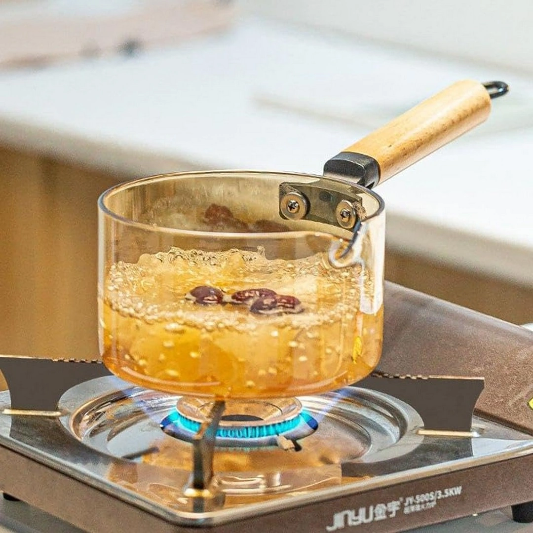 كسرولة بايركس بيد خشب