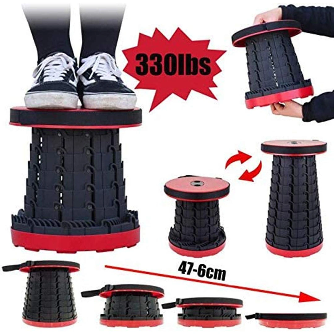 كرسي محمول قابل للطي - أسود/أحمر