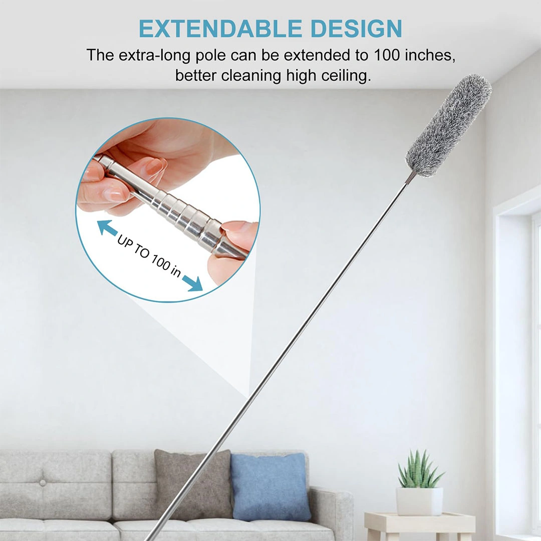 زعافة غبار ريش مايكروفايبر قابلة للتمدد - 76 سم - 2.54 متر