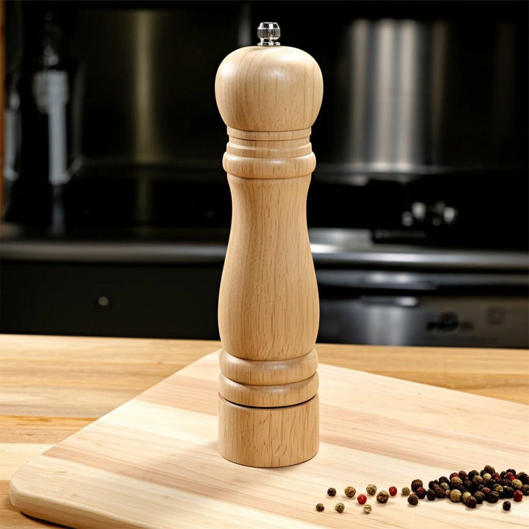 مطحنة ملح وفلفل خشبية - بيج