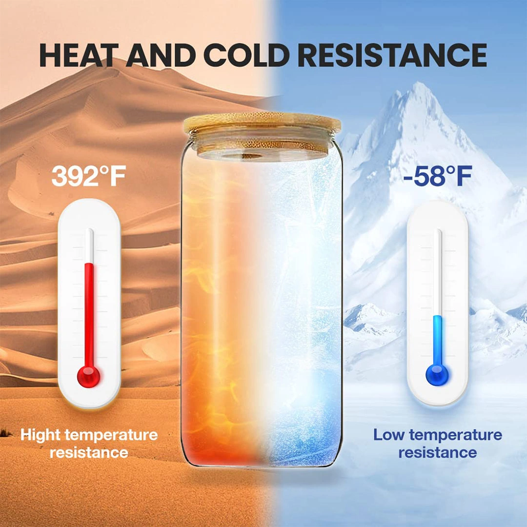 أكواب زجاج بغطاء وشفاطة - 473 مل - 6 قطع