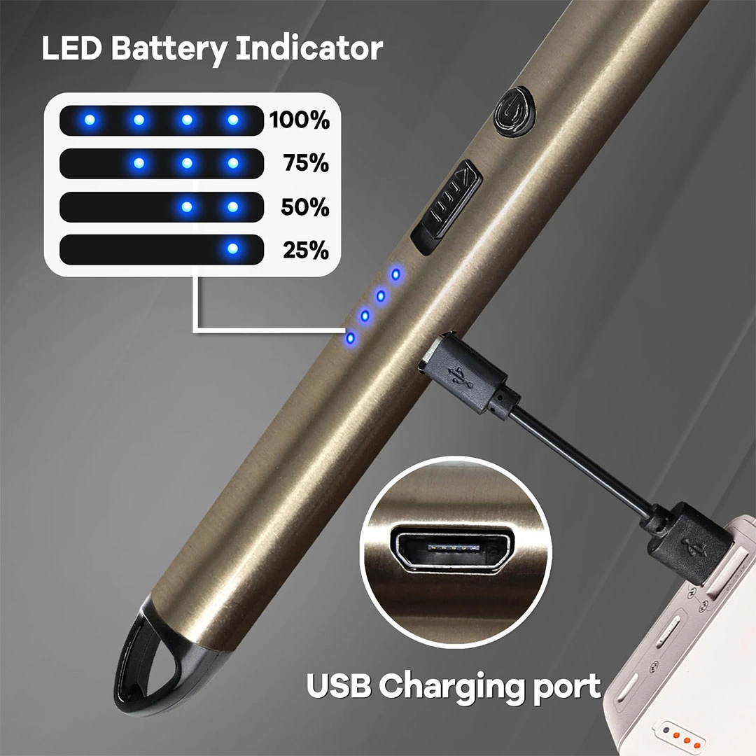 ولاعة بلازما بدون لهب - 4 قطع - فضي / أسود / أزرق / أحمر