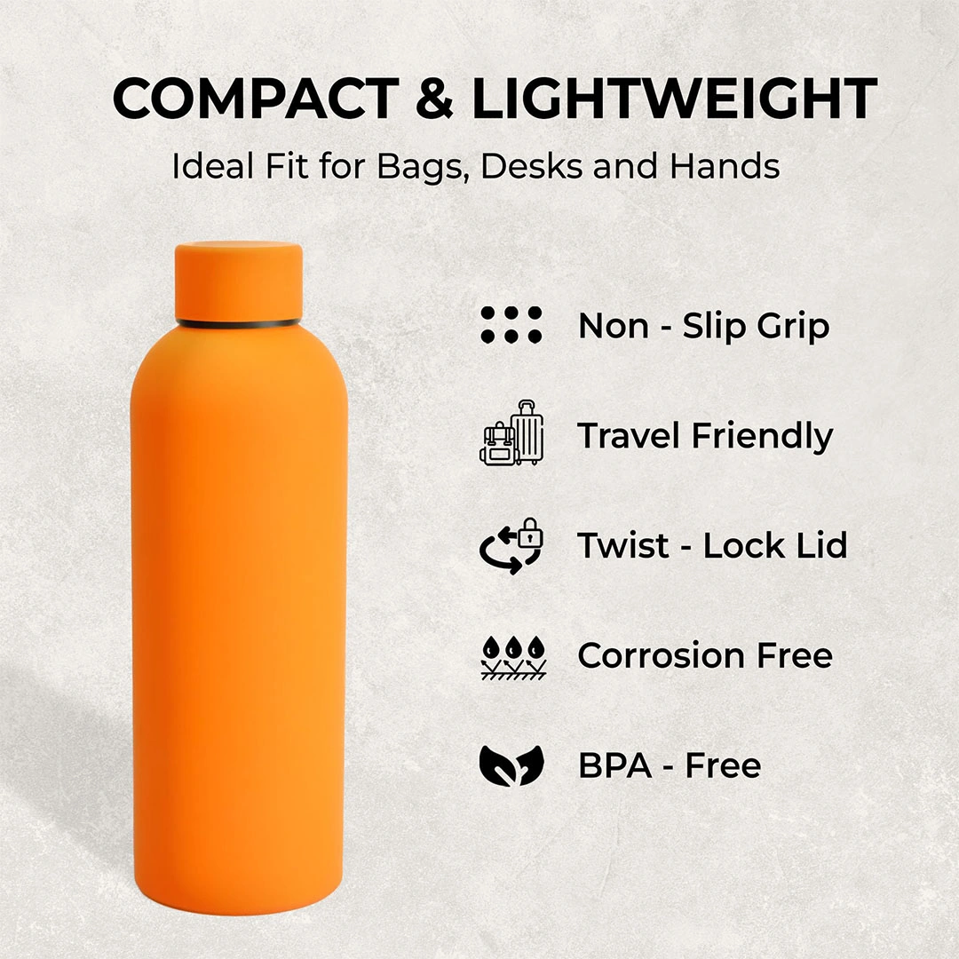 زجاجة مياة ستانلس ستيل - 500 مل - برتقالي