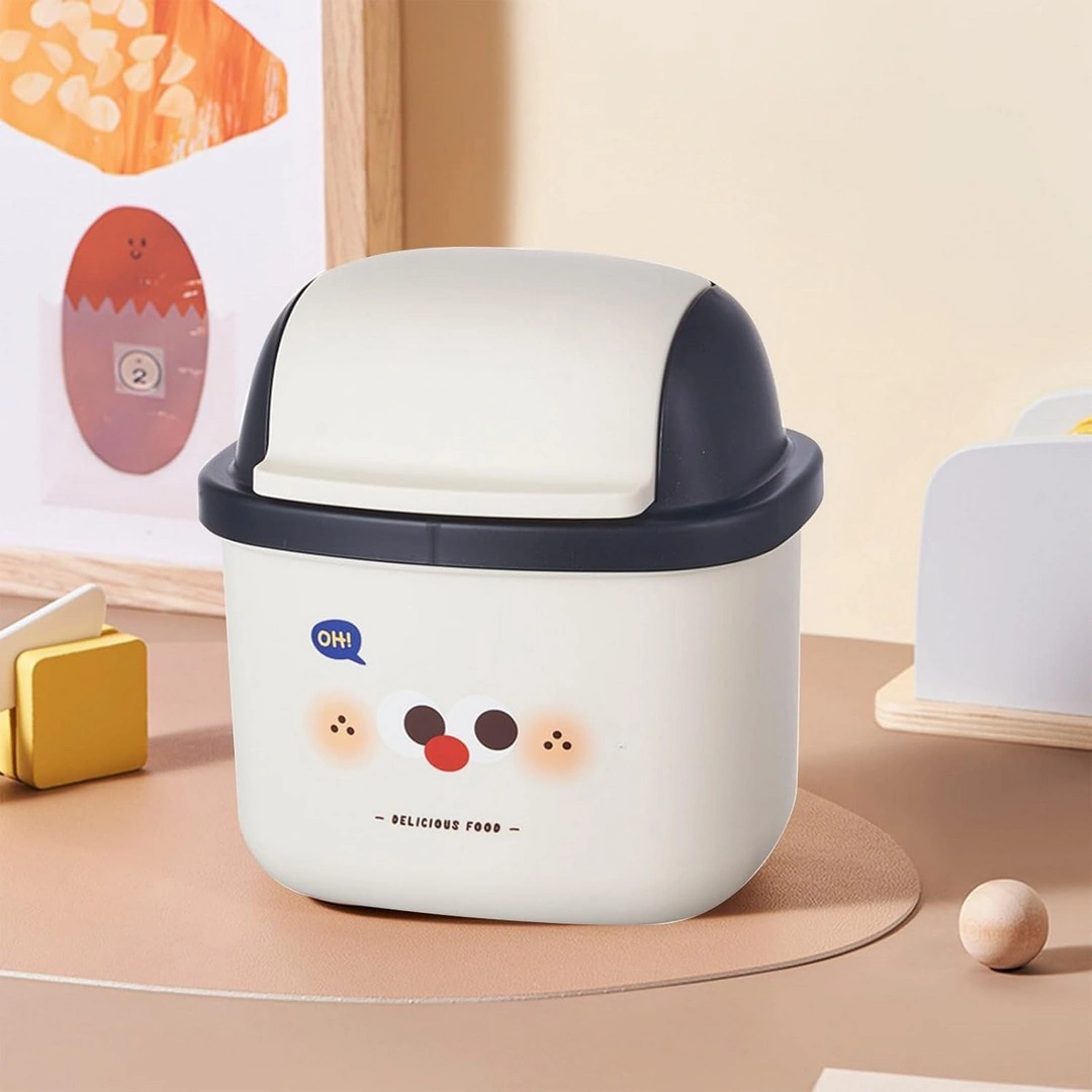 سلة مهملات سطح المكتب - أبيض