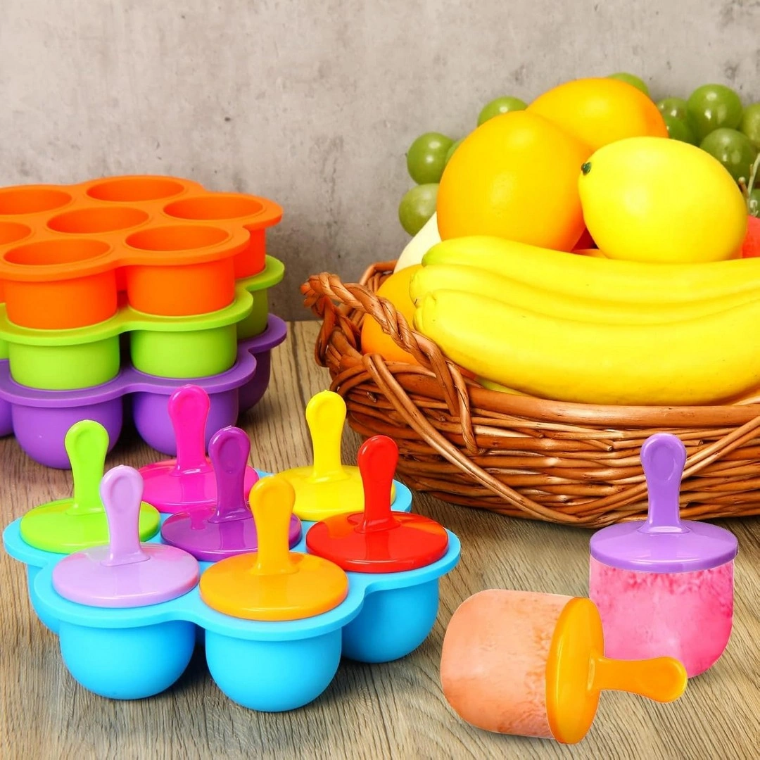 قوالب آيس كريم قابلة لإعادة الاستخدام - 7 تجاويف