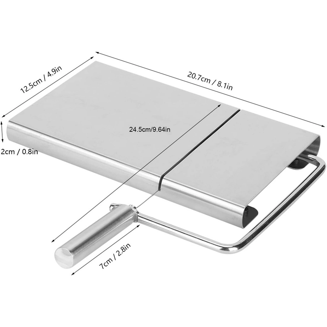 قطاعة جبن سلكية من الفولاذ المقاوم للصدأ - فضي