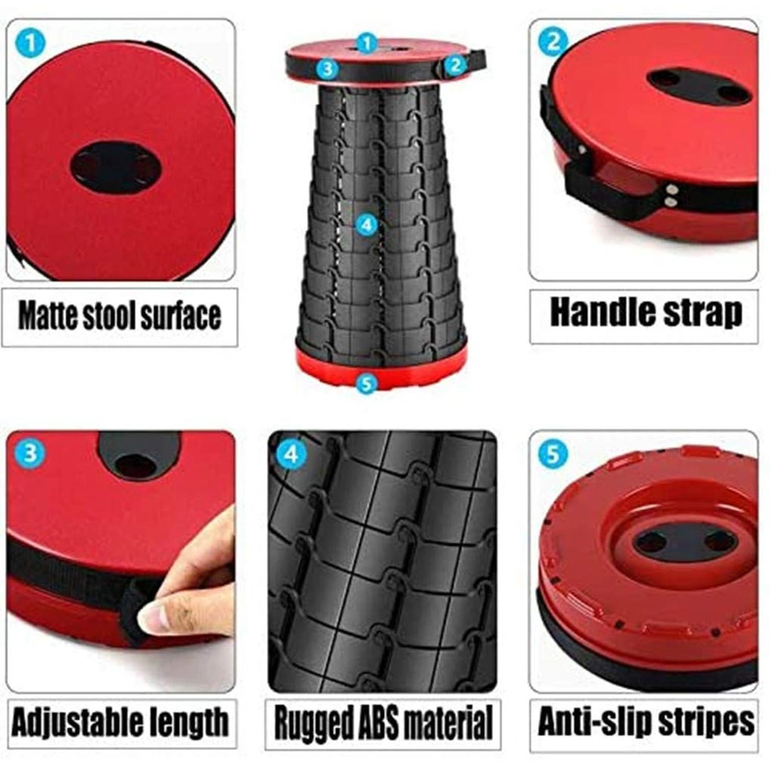 كرسي محمول قابل للطي - أسود/أحمر