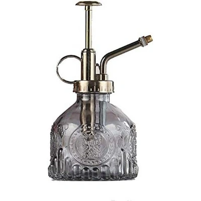 علبة رش زجاجية للري - رمادي