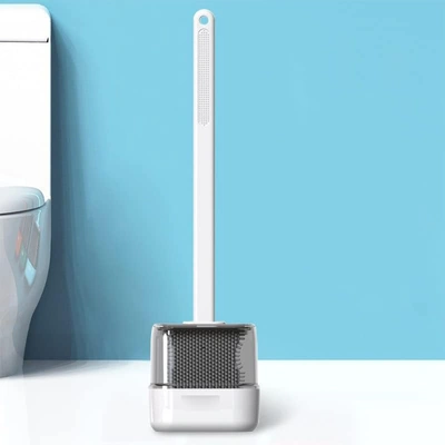فرشاة تنظيف المرحاض سيليكون - رمادي