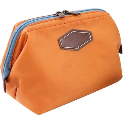 حقيبة يد نسائية لتنظيم المكياج ومستحضرات التجميل - برتقالي