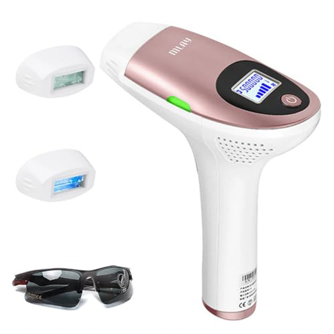 جهاز إزالة الشعر بالليزر للنساء مليT3 - بـ500,000 نبضة - أبيض/ذهبي