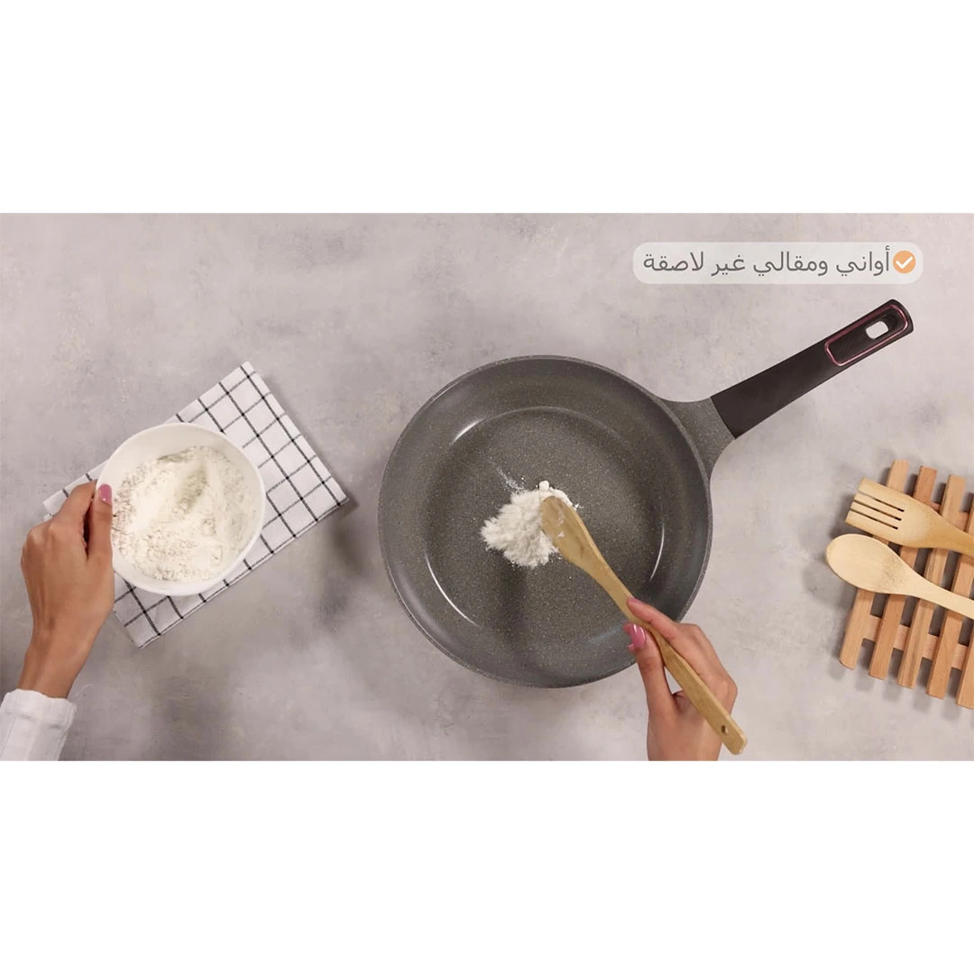 طقم حلل جرانيت نيوفلام - 11 قطعة - رخام وردي