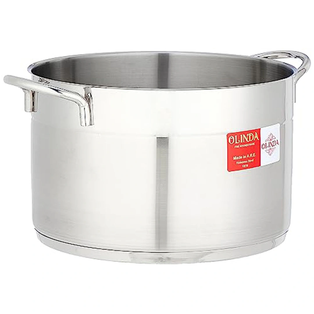 طقم حلل الفولاذ المقاوم للصدأ - 5 قطع مع 5 أغطية - 18/20/22/24/28- فضي