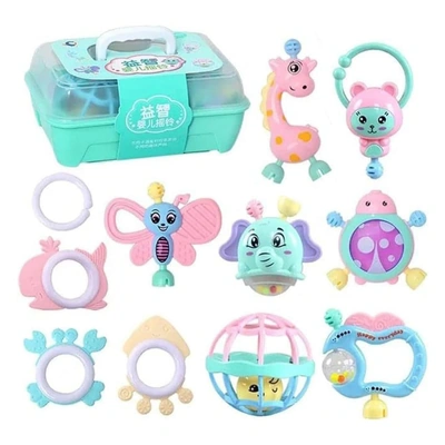 مجموعة خشخيشة للاطفال من المطاط الناعم - 11 قطعة