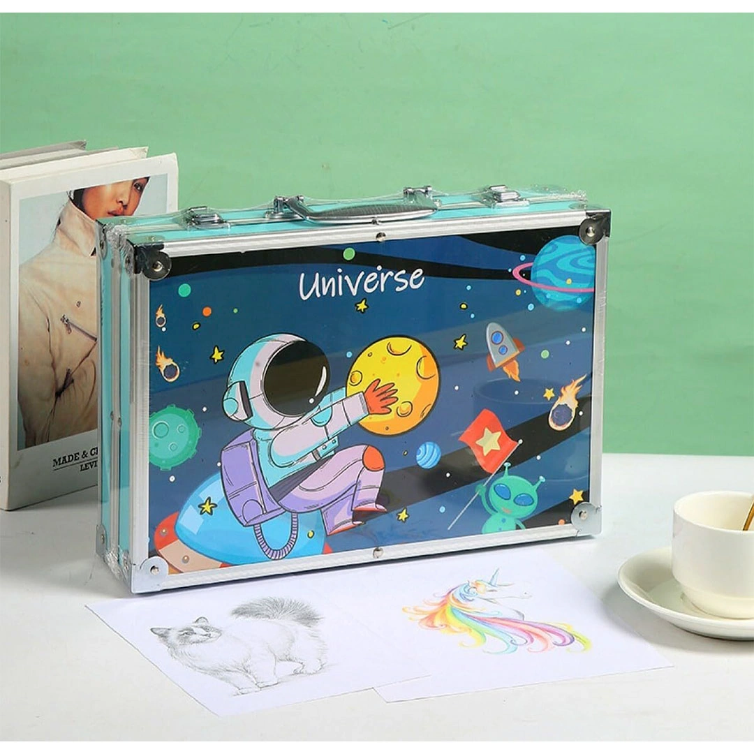 145-Piece Space Blue Art Drawing Set