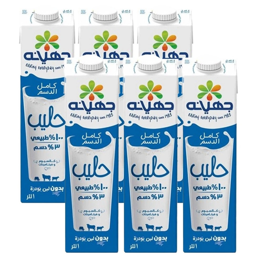 جهينة لبن كامل الدسم مالتى باك -1 لتر - 6 قطع