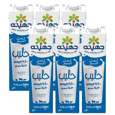 جهينة لبن كامل الدسم مالتى باك -1 لتر - 6 قطع