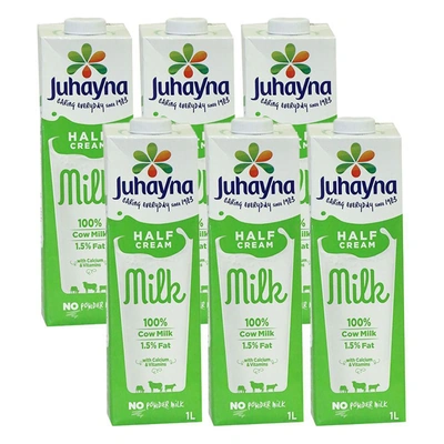 جهينة لبن نصف الدسم مالتى باك -1 لتر - 6 قطع