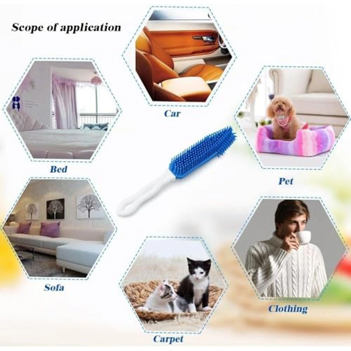 فرشاة إزالة شعر الحيوانات الأليفة للقطط والكلاب من السيليكون