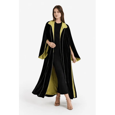 كيمونو قطيفة بحافة متباينة من كارينا 58653